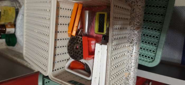 Фотография покупателя товара Коробка для хранения с крышкой «Вязание», 1,5 л, 17×15×8 см, цвет белый ротанг - Фото 1