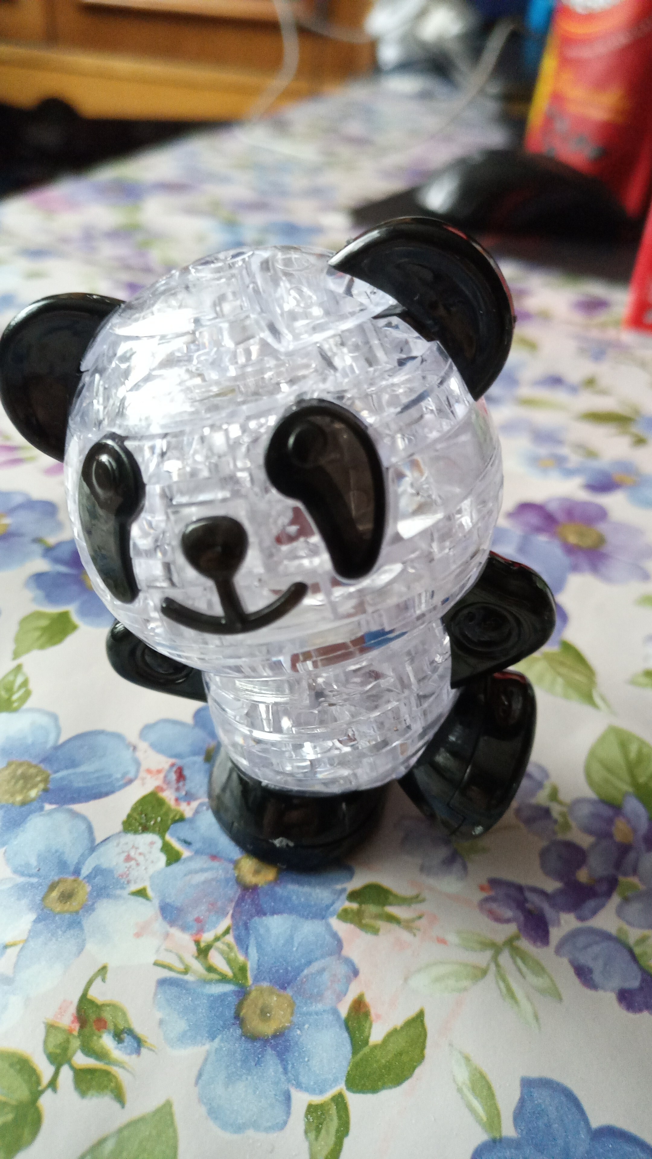 Фотография покупателя товара 3D пазл «Панда», кристаллический, 53 детали, световой эффект, цвета МИКС