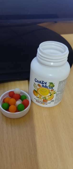Фотография покупателя товара Аскорбиновая кислота Сrazy balls, 100 разноцветных драже - Фото 1