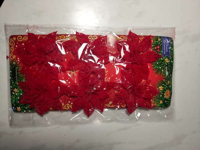 Фотография покупателя товара Украшение ёлочное "Резной цветок" (набор 6 шт) 7 см, красный - Фото 2