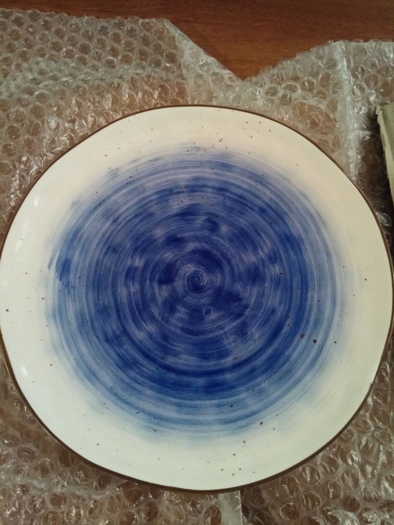 Фотография покупателя товара Тарелка фарфоровая Доляна «Космос», d=21,8 см, цвет синий - Фото 9