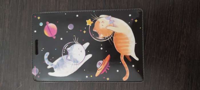 Фотография покупателя товара Чехол для бейджа и карточек «Коты в космосе»