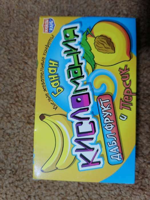 Фотография покупателя товара Жевательные конфеты «Кисломания дабл фрукт», банан и персик, 16 г - Фото 1