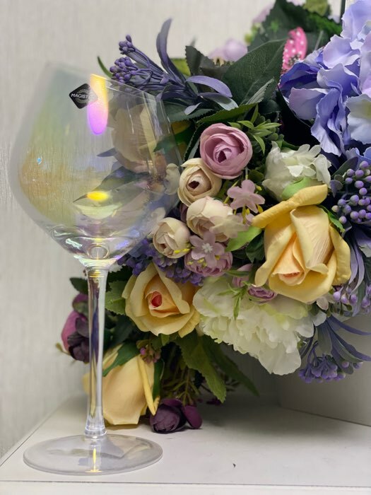 Фотография покупателя товара Бокал из стекла для вина Magistro «Иллюзия», 550 мл, 10×24 см, цвет перламутровый