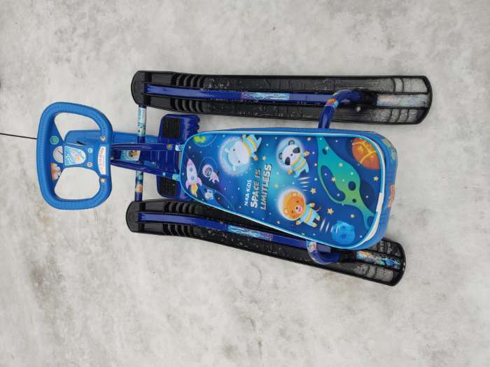 Фотография покупателя товара Снегокат «Тимка спорт 2 + Динозавр», ТС2+/Д, цвет голубой - Фото 2