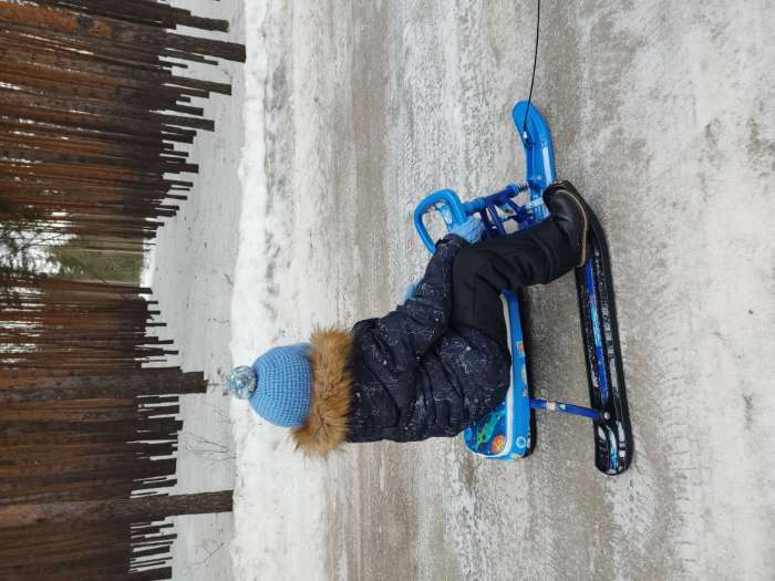 Фотография покупателя товара Снегокат «Тимка спорт 2 Ми-ми-мишки», ТС2/ММ1, цвет голубой/серый - Фото 3