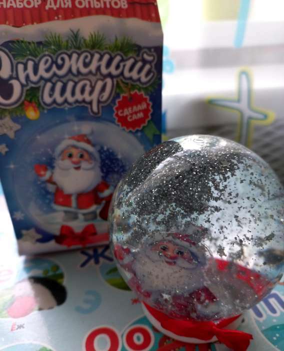 Фотография покупателя товара Набор для опытов «Снежный Шар», Дед Мороз, диаметр 8 см