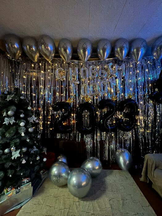 Фотография покупателя товара Шар фольгированный 17" «С Новым Годом», заглавные буквы, цвет серебряный