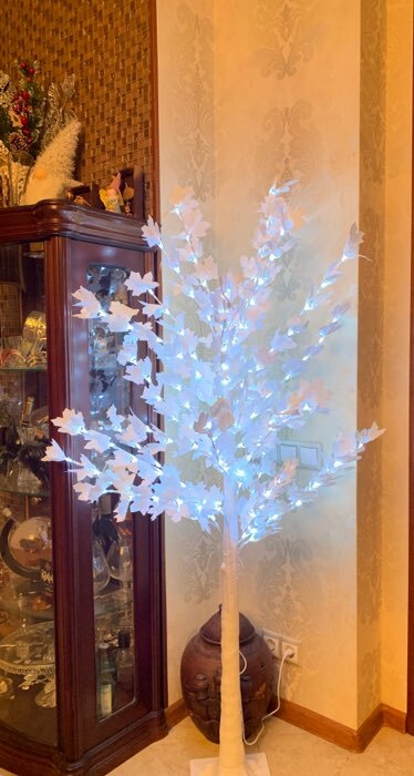 Фотография покупателя товара Светодиодное дерево «Клён белый» 1.6 м, 160 LED, постоянное свечение, 220 В, свечение белое - Фото 2