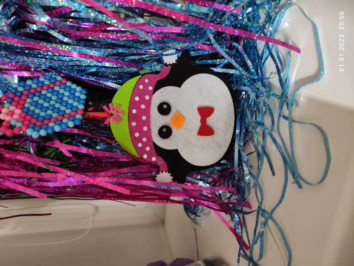 Фотография покупателя товара Набор для творчества - создай ёлочное украшение из фетра «Пингвин в шапочке» - Фото 3