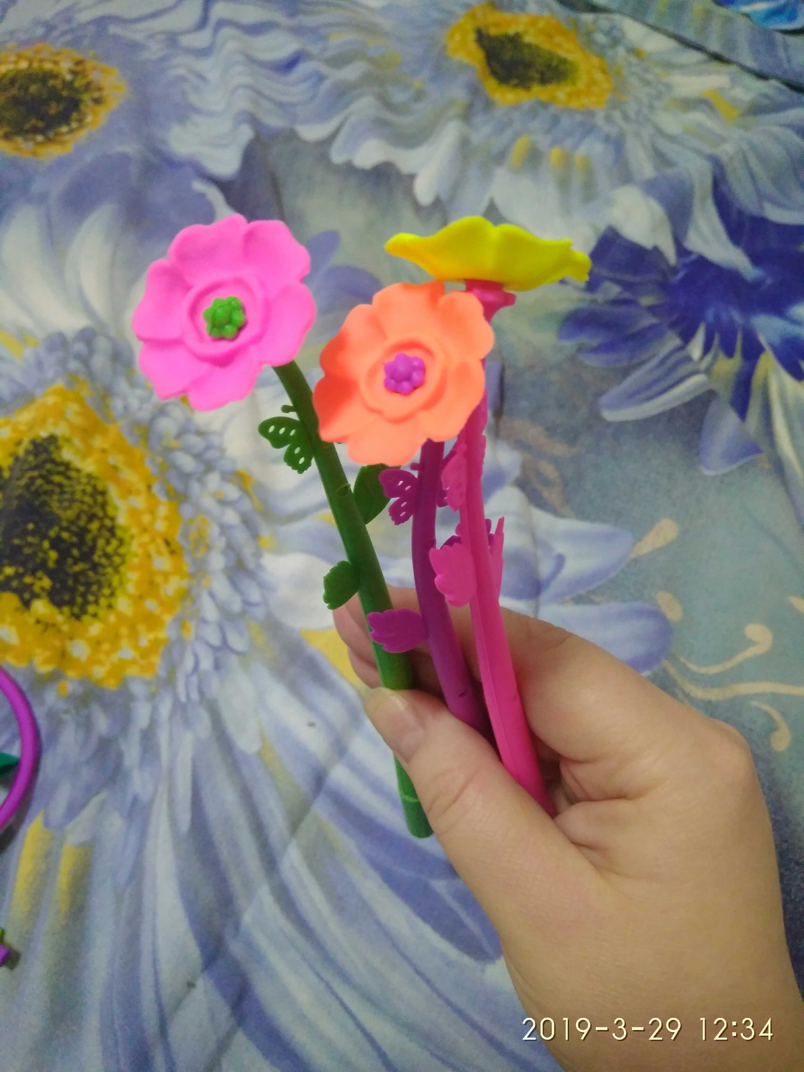 Фотография покупателя товара Ручка цветок, гелевая "Мак",прикол, МИКС