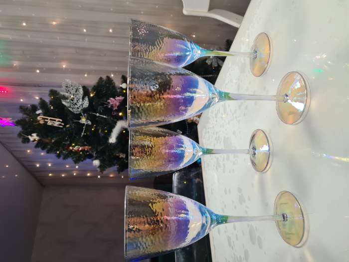 Фотография покупателя товара Бокал из стекла для шампанского Magistro «Жемчуг», 270 мл, цвет перламутровый - Фото 4