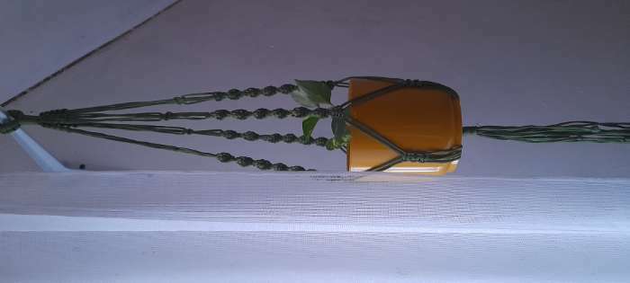 Фотография покупателя товара Кашпо «Дельта» с вкладкой, пластиковый, 1,5 л, цвет медовый - Фото 3