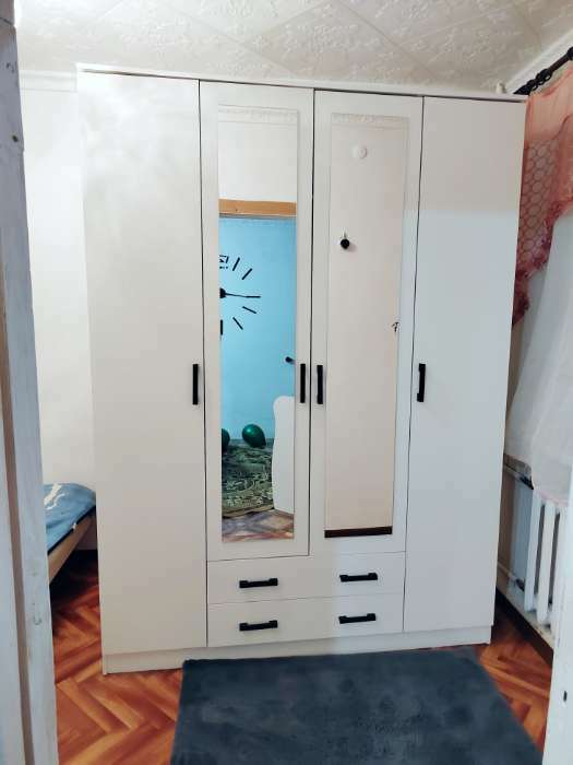Фотография покупателя товара Шкаф 4-х дверный Квадро, 1600х487х2200, Белый