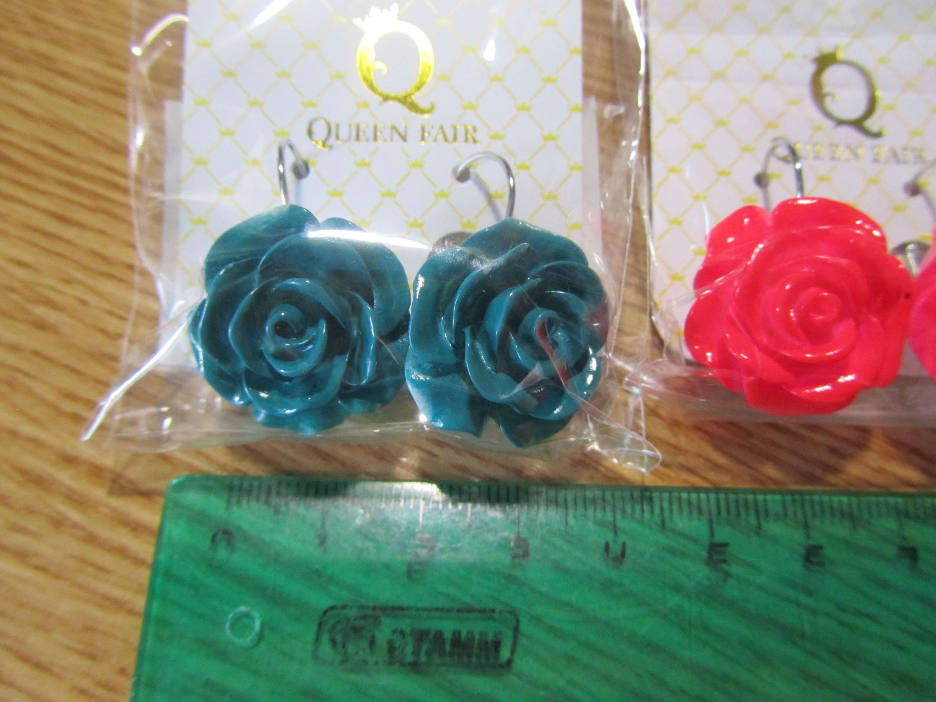 Фотография покупателя товара Серьги пластик "Цветок" роза объёмная, цвет МИКС - Фото 2