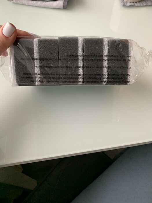 Фотография покупателя товара Набор губок для посуды Raccoon, 5 шт, с частицами угля, 8,8×6×3 см, цвет серый - Фото 6