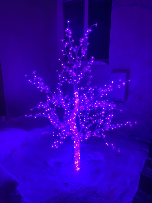 Фотография покупателя товара Светодиодное дерево «Акриловое» 1.8 м, 768 LED, постоянное свечение, 220 В, свечение фиолетовое - Фото 3