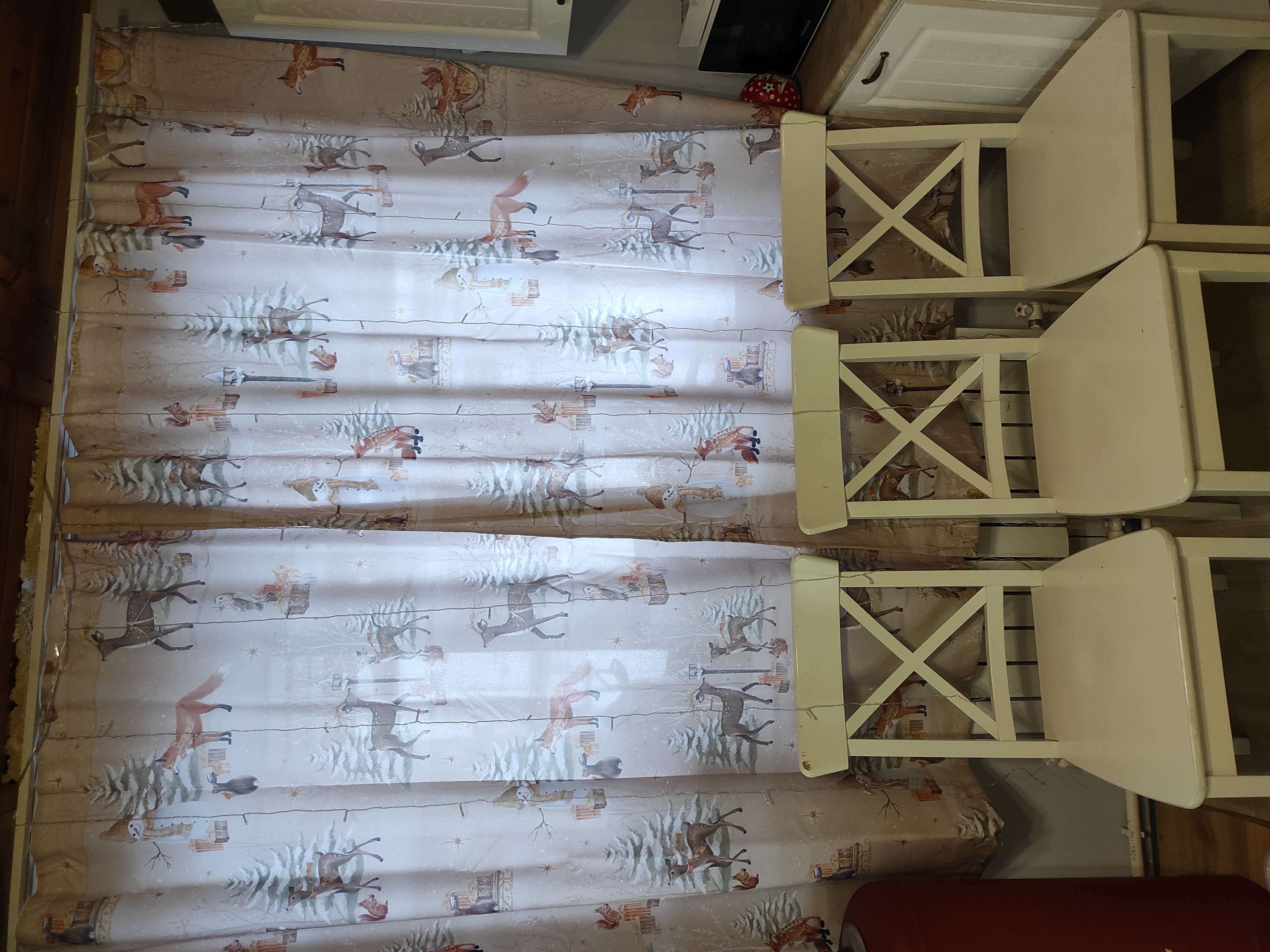 Фотография покупателя товара Новогодний комплект штор для кухни с подхватами "Christmas forest" 145х180см-2 шт, габардин