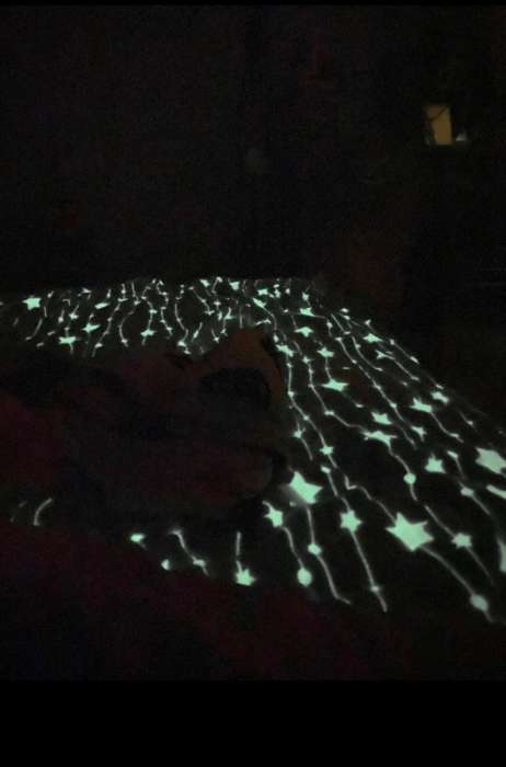 Фотография покупателя товара Плед светящийся в темноте Этель "Звездное небо" 150*200 см,100% п/э, корал-флис 220 гр/м2 - Фото 1