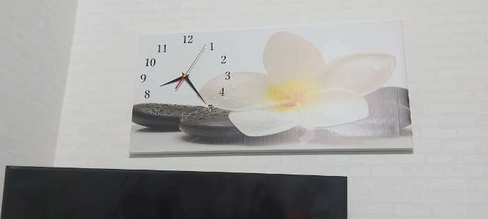 Фотография покупателя товара Часы-картина настенные, серия: Цветы, "Белый цветок на камнях", 40 х 76 см - Фото 1