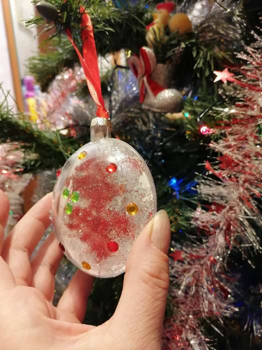 Фотография покупателя товара УЦЕНКА Набор для творчества. Ёлочные шары «Подарок для тебя», 3 шт - Фото 5