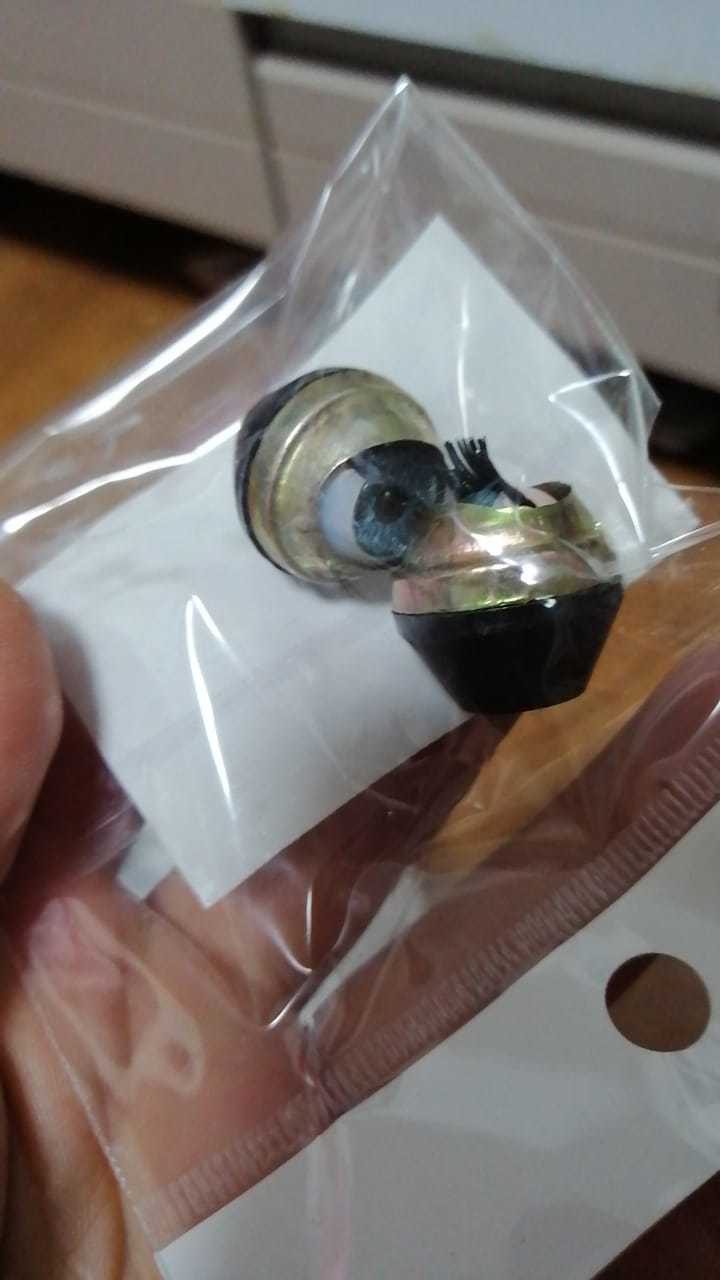 Фотография покупателя товара Глаза моргающие с ресничками, полупрозрачные, набор 2 шт., цвет голубой, размер 1 шт. 2 см - Фото 2