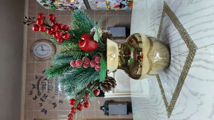 Фотография покупателя товара Декор "Зимние грезы" калина красная яблоко шишка, 25 см - Фото 7