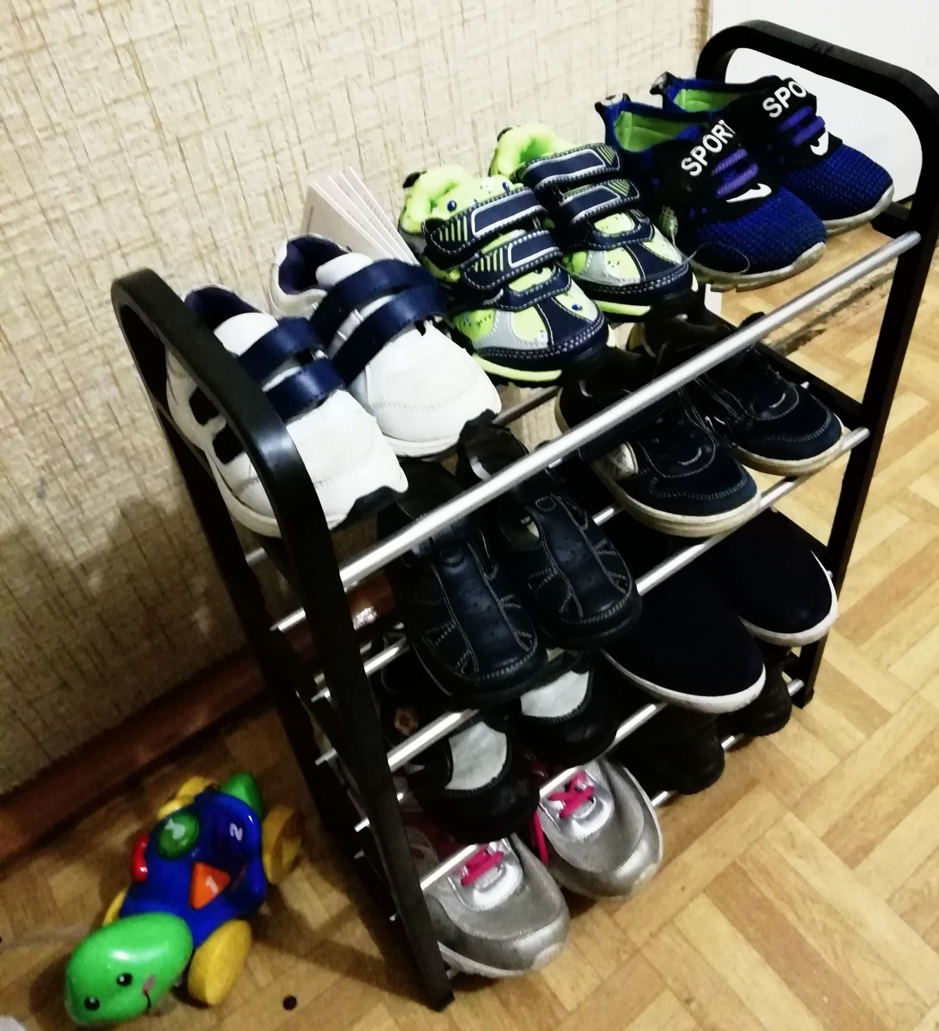 Фотография покупателя товара Обувница Доляна, 4 яруса, 50×19×59 см, цвет синий - Фото 48