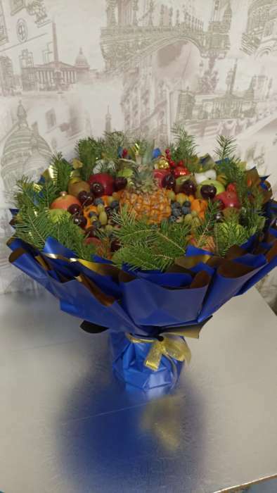 Фотография покупателя товара Пленка для цветов "Пленка с золотом", цвет серо-голубой, 58 см х 5 м - Фото 2