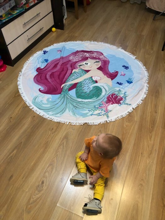 Фотография покупателя товара Полотенце пляжное Этель «Поймай волну», d=150 см - Фото 3