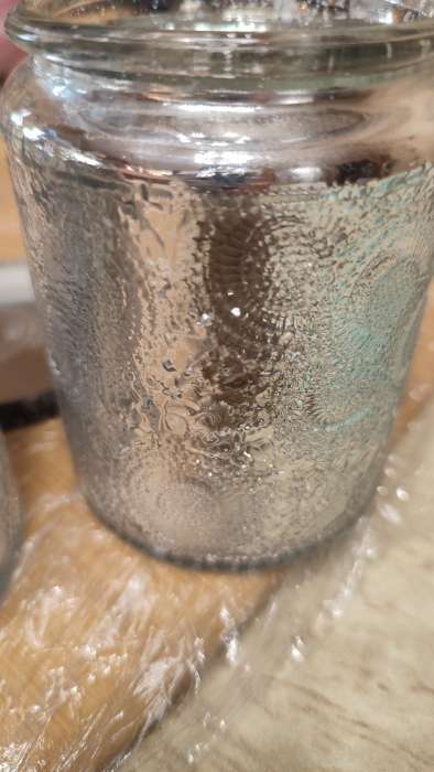 Фотография покупателя товара Банка для свечей стекло с крышкой "Цветочная" серебро, цилиндр, гальваника 9х7х7 см