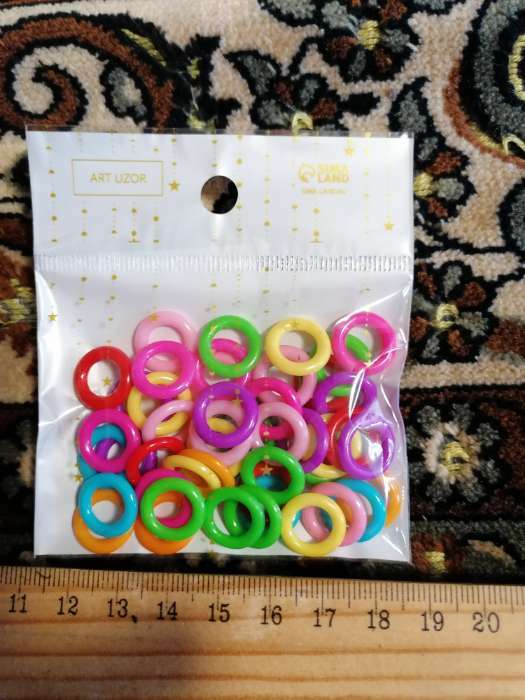 Фотография покупателя товара Бусины для творчества пластик "Колечки" цветные набор 50 шт 1,3 см - Фото 9