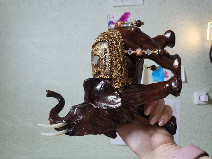 Фотография покупателя товара Сувенир полистоун " Слон с попоной с бахромой" 20,5х17х8,5 см - Фото 5