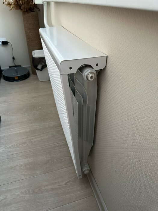 Фотография покупателя товара Экран на чугунный радиатор ZEIN, 690х610х150 мм, 7 секций, металлический, белый - Фото 2