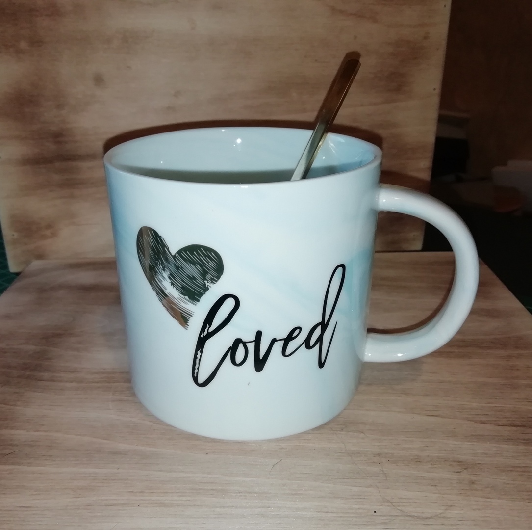 Фотография покупателя товара Кружка керамическая с ложкой «Амур», 400 мл, цвет МИКС - Фото 2