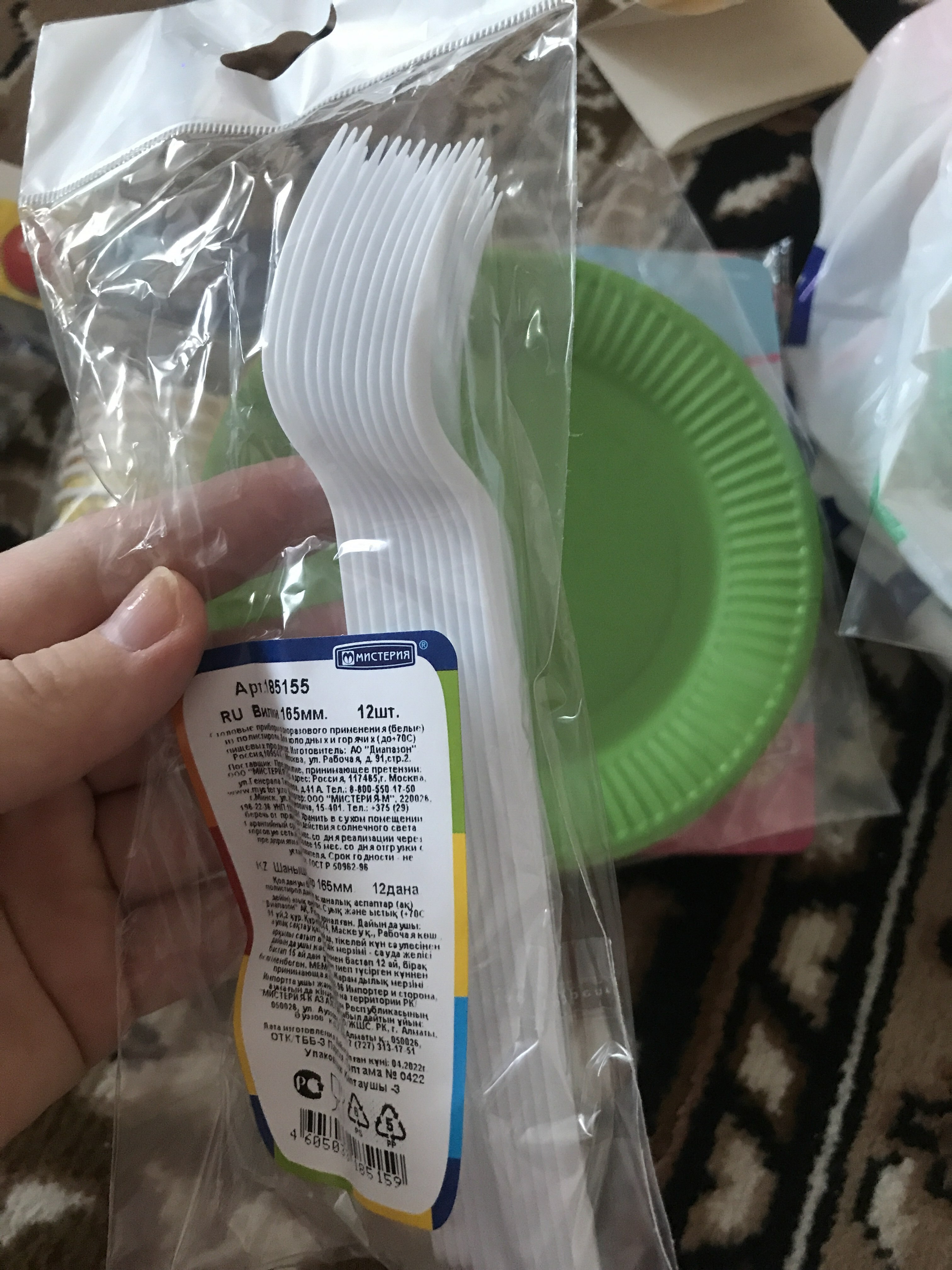 Фотография покупателя товара Набор белых пластиковых одноразовых ложек, 16,5 см, 12 шт - Фото 1