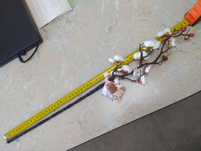 Фотография покупателя товара Цветы искусственные "Ветка сакуры" 3х60 см, красный - Фото 2