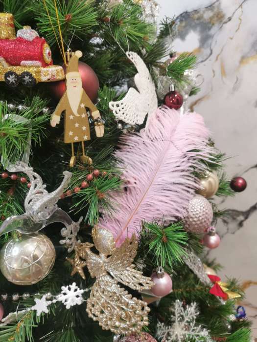 Фотография покупателя товара Перо для декора, размер: 25-30 см, цвет розовый - Фото 1