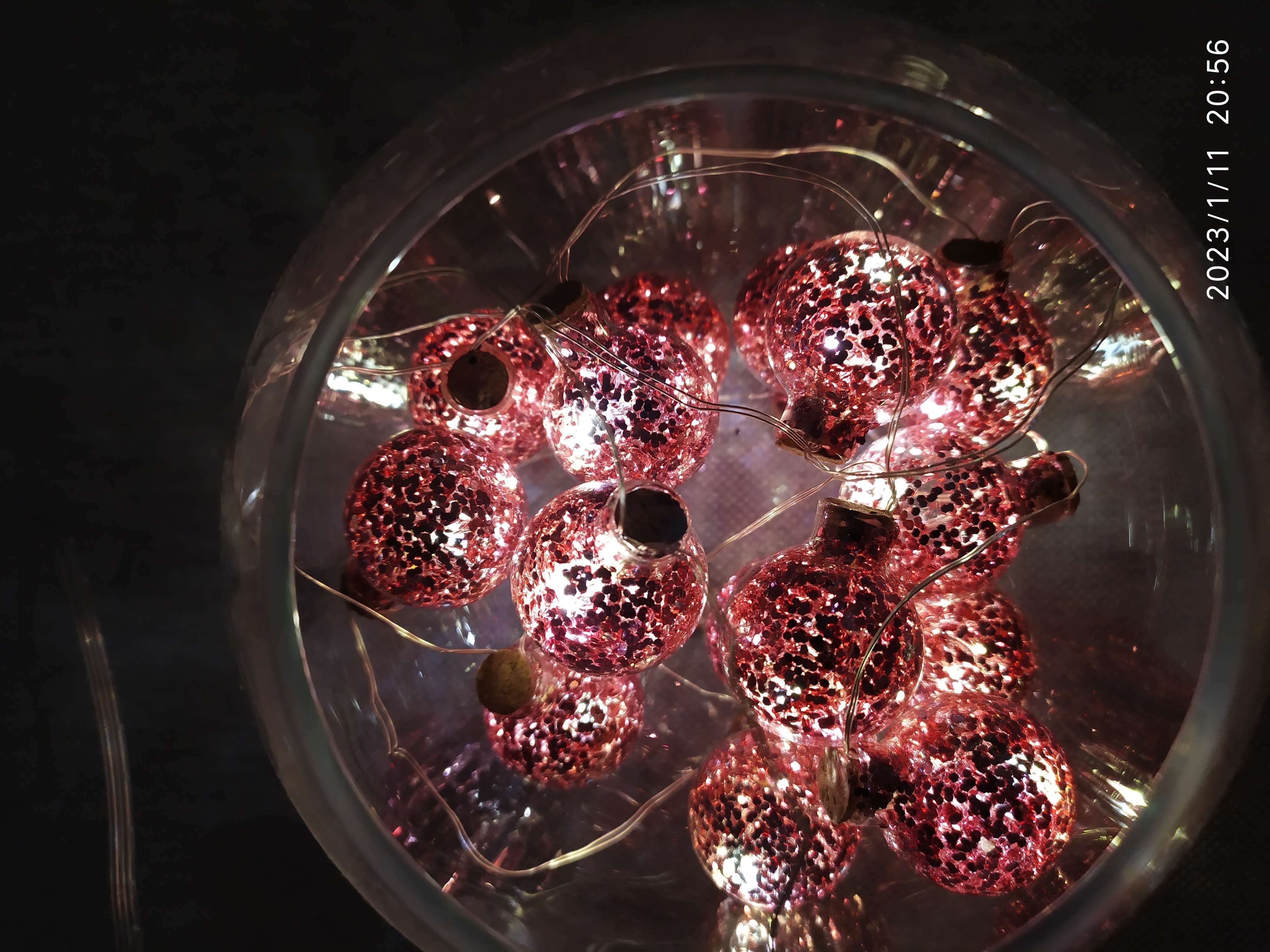 Фотография покупателя товара Гирлянда «Нить» 1.6 м с насадками «Шарики с розовым конфетти», IP20, серебристая нить, 15 LED, свечение тёплое белое, ААх2 - Фото 1