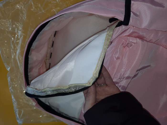 Фотография покупателя товара Рюкзак, отдел на молнии, наружный карман, 2 сумки, косметичка, цвет белый/бирюзовый - Фото 5
