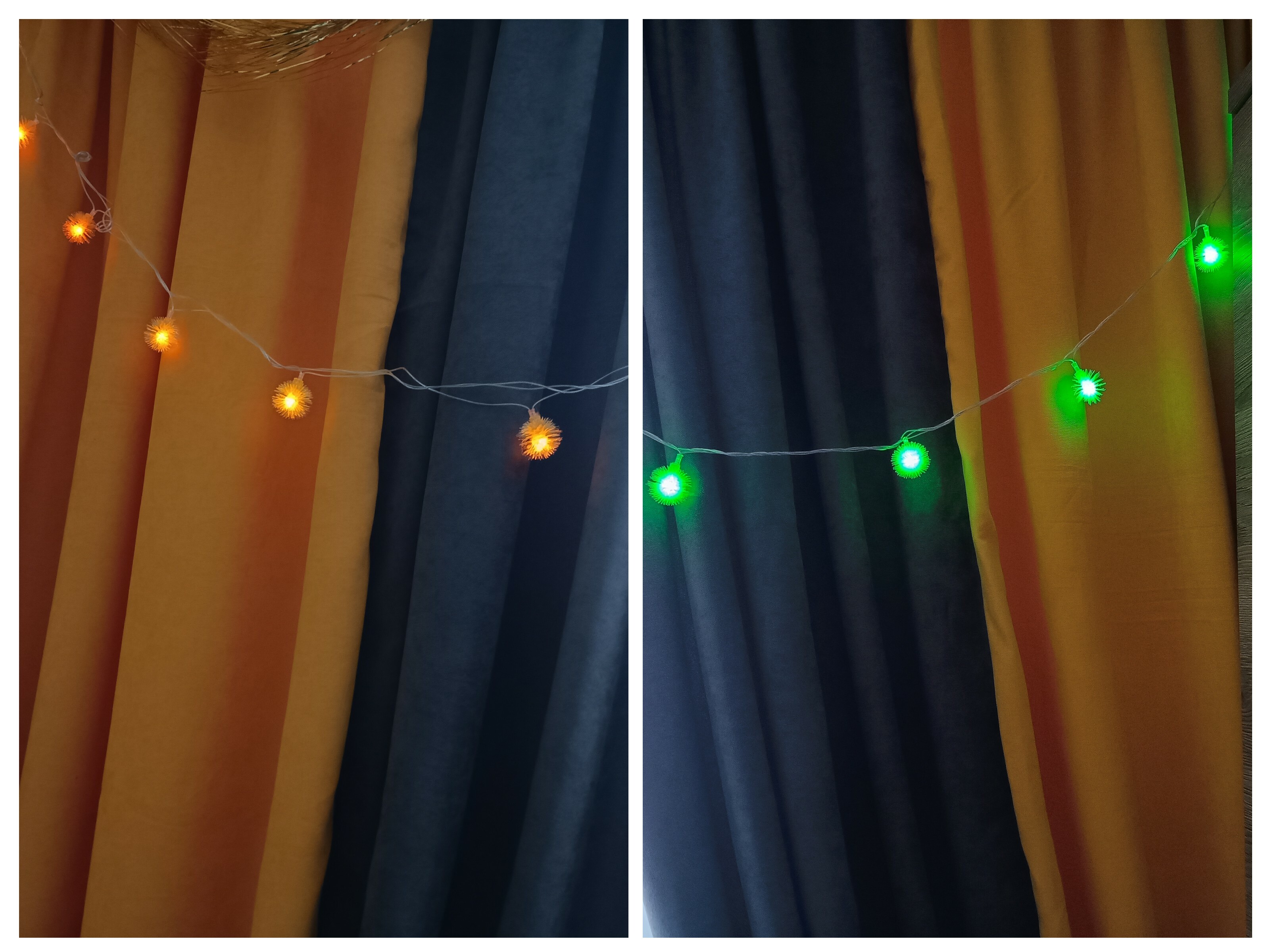 Фотография покупателя товара Гирлянда «Нить» 5 м с насадками «Ёжики жёлтые», IP20, прозрачная нить, 30 LED, свечение жёлтое, 8 режимов, 220 В