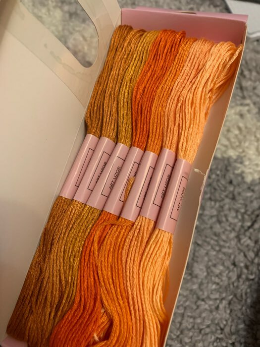 Фотография покупателя товара Набор ниток мулине, 8 ± 1 м, 7 шт, цвет оранжевый спектр - Фото 3