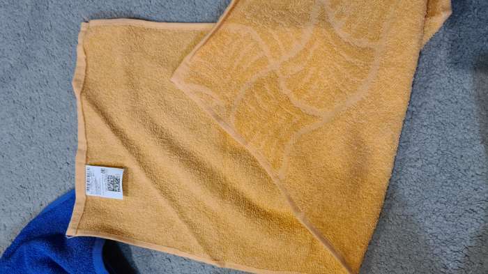 Фотография покупателя товара Полотенце махровое "Волна", размер 50х90 см, 300 гр/м2, цвет оранжевый - Фото 1