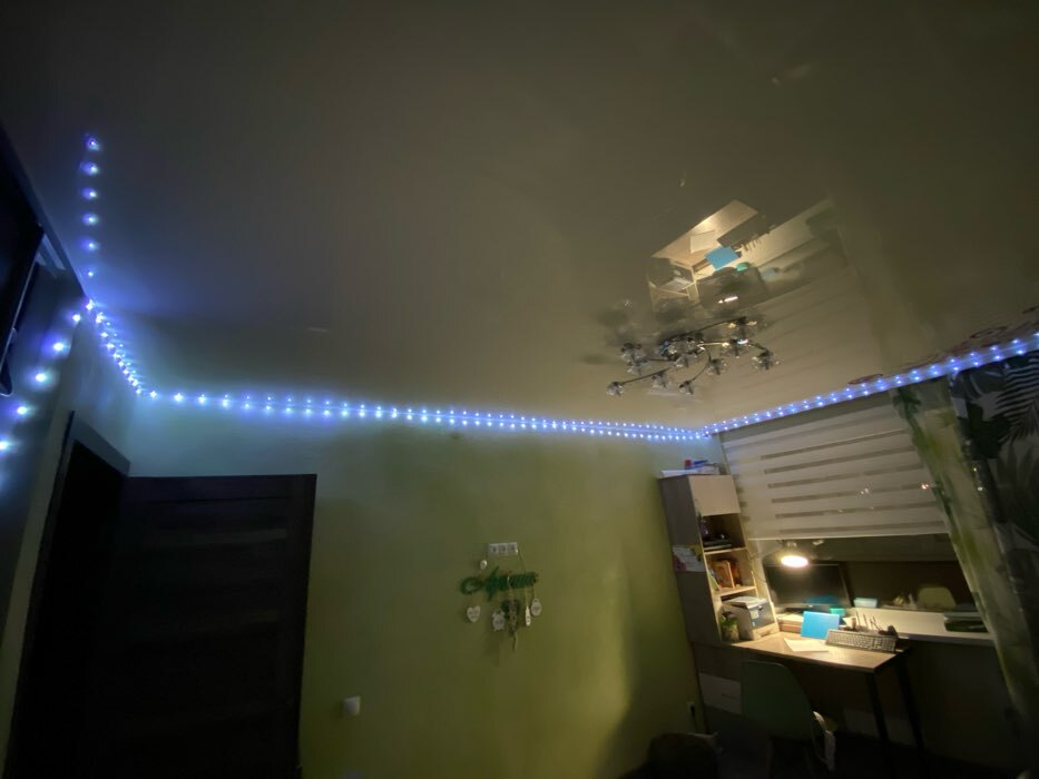 Фотография покупателя товара Гирлянда «Нить» 10 м роса, IP20, серебристая нить, 100 LED, свечение белое, 12 В - Фото 2