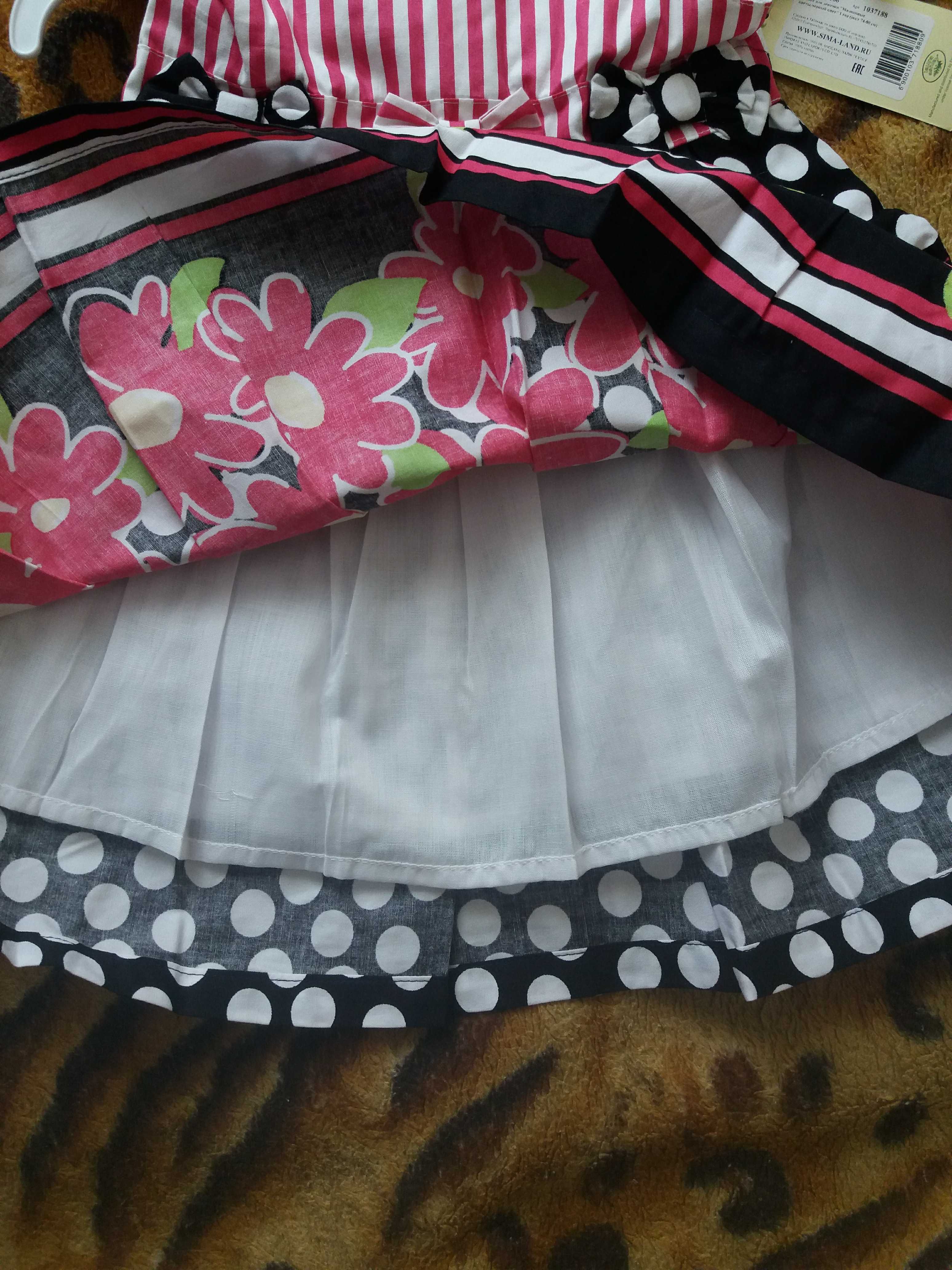 Фотография покупателя товара Платье для девочки "Малиновые цветы", рост 74-80 см (1 год), цвет чёрный - Фото 5