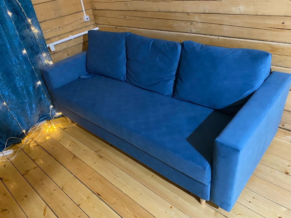 Фотография покупателя товара Прямой диван «Ванкувер», механизм еврокнижка, велюр, цвет серый - Фото 3