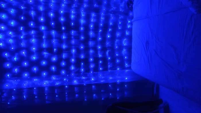 Фотография покупателя товара Гирлянда «Сеть» 2 × 2 м, IP20, тёмная нить, 224 LED, свечение синее, 8 режимов, 220 В