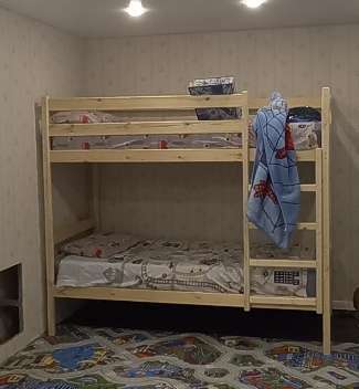 Фотография покупателя товара Двухъярусная кровать «К2», 90 × 200 см, массив сосны, без покрытия