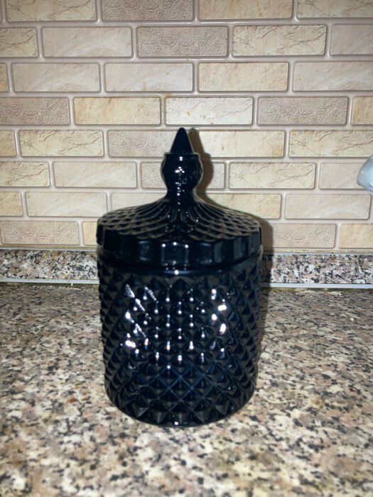 Фотография покупателя товара Сахарница стеклянная «Малифисента», 280 мл, 8,5×14 см, цвет чёрный