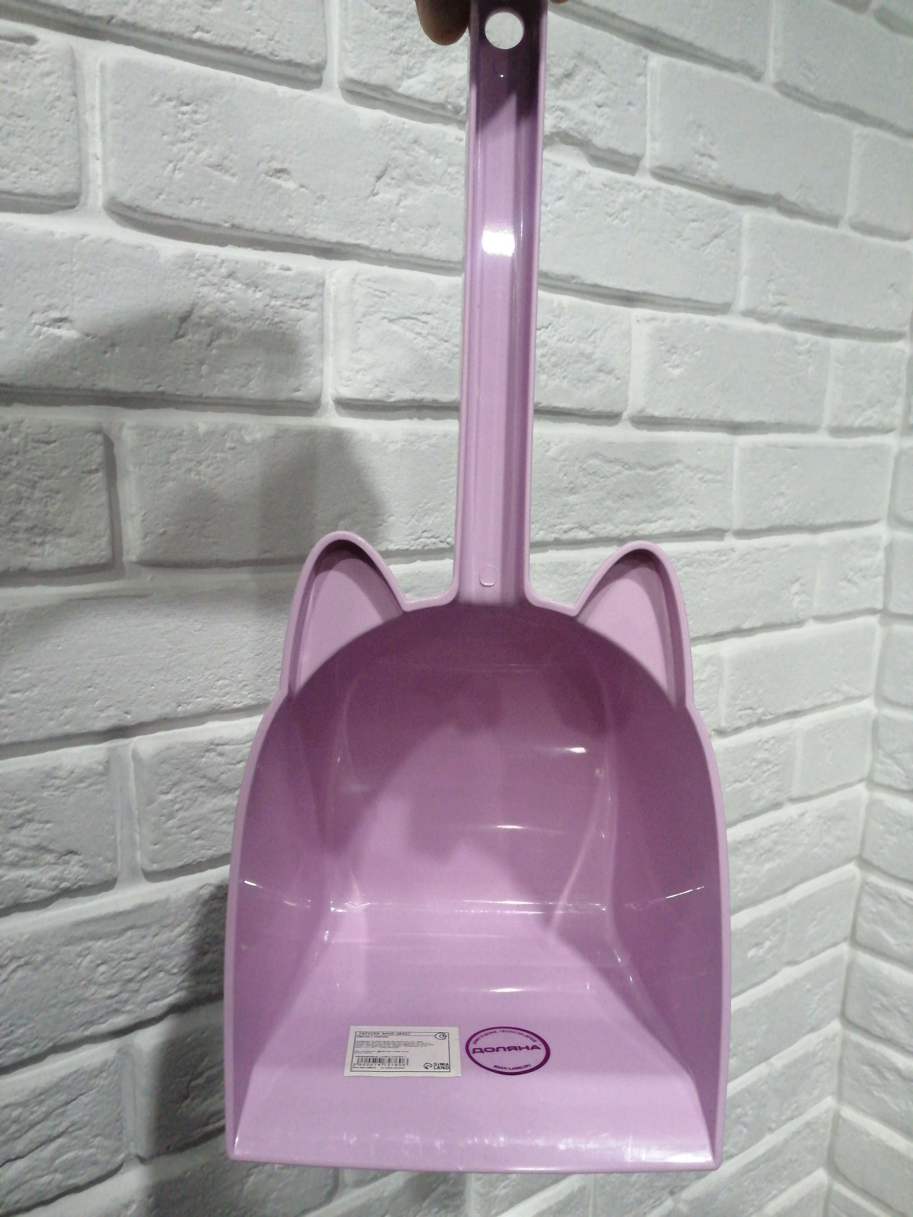 Фотография покупателя товара Щётка для пола с совком Доляна «Китти»: щётка 14×50 см, совок 16×13×38 см, цвет розовый - Фото 2